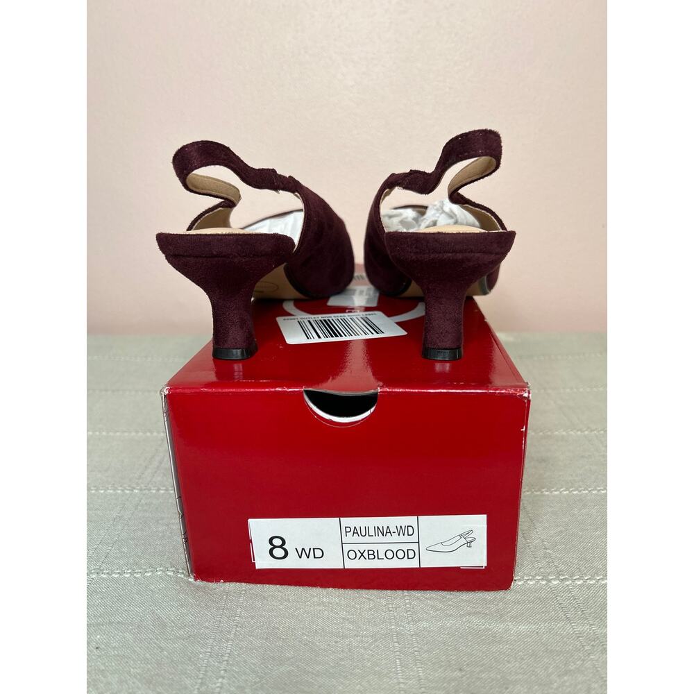 Journee Collection Paulina Women's Oxblood Patent Slingback Kitten Heel Sz 8 WD - Picture 12 of 16